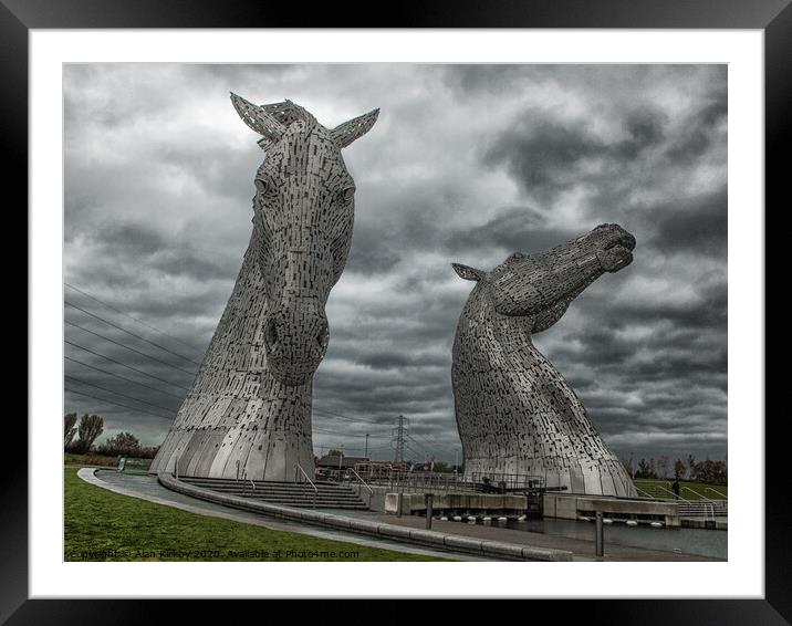 The Kelpies Framed Mounted Print by Alan Kirkby