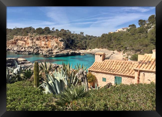 Beautiful bay in Mallorca, Spain Framed Print by Sandra Broenimann