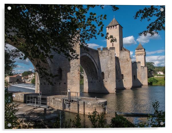Pont Valentre Cahors Acrylic by Alan Kirkby