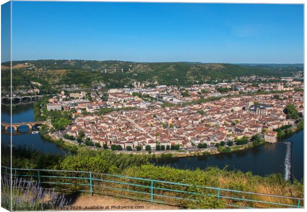 Cahors from the Mont St Cyr viewpoint Canvas Print by Alan Kirkby