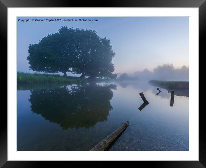 River Stour at Dedham Vale in a misty sunrise Framed Mounted Print by Graeme Taplin Landscape Photography