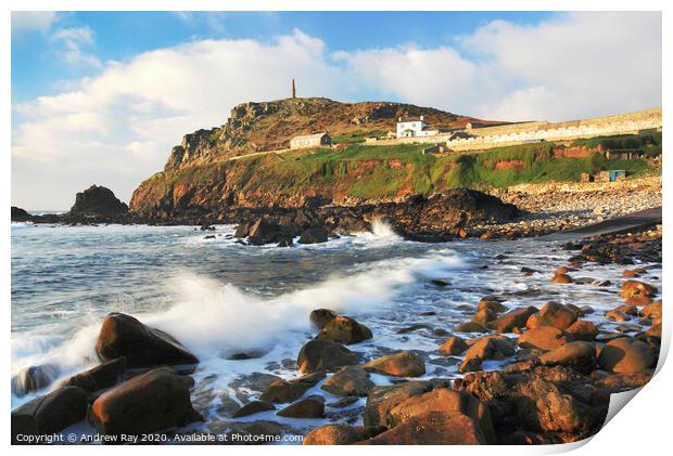 Cape Cornwall Print by Andrew Ray