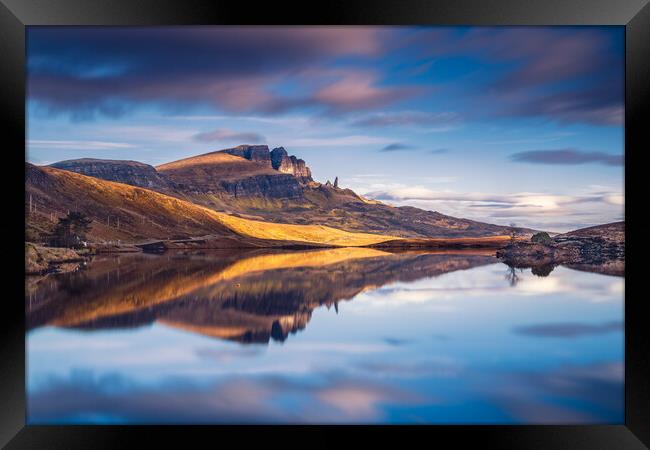 The Storr and Loch Fada on the Isle of Skye Framed Print by John Frid