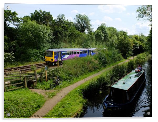 Rail and Canal Acrylic by Alan Kirkby