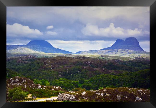 Canisp and Suilven Framed Print by Steven Watson
