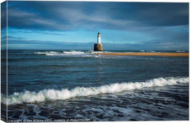 Rattray Head Lighthouse Canvas Print by Ken le Grice