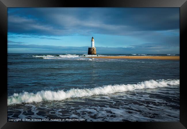 Rattray Head Lighthouse Framed Print by Ken le Grice