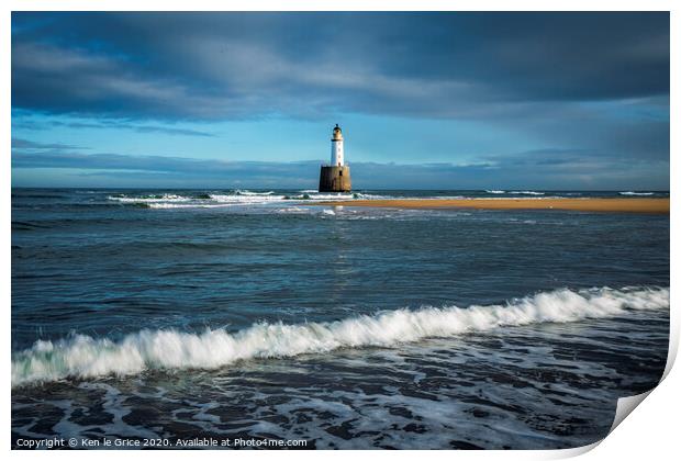 Rattray Head Lighthouse Print by Ken le Grice