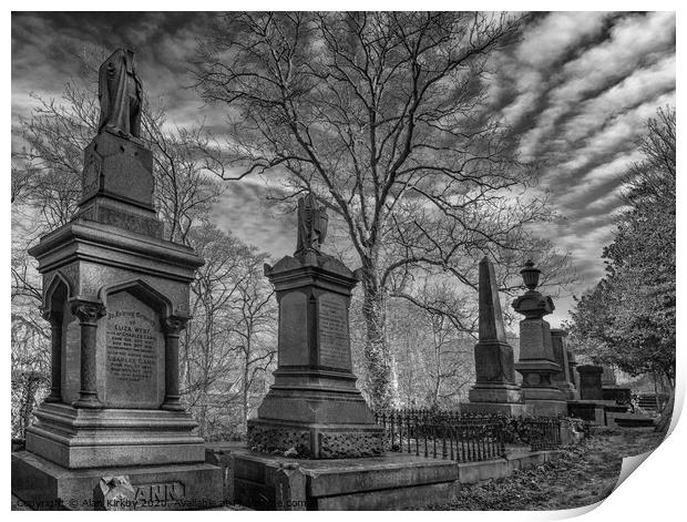 Victorian Cemetery Print by Alan Kirkby