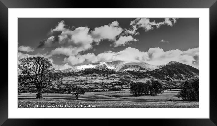 Skiddaw Mountain Range Framed Mounted Print by Ros Ambrose