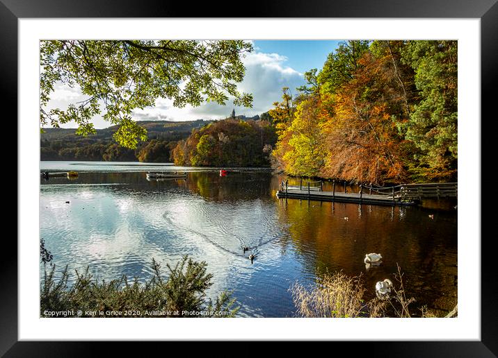 Autumn at Loch Faskally Framed Mounted Print by Ken le Grice