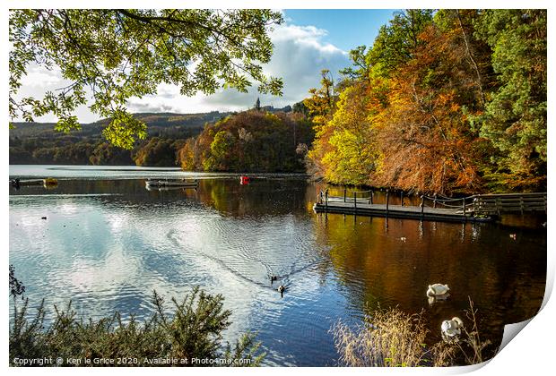 Autumn at Loch Faskally Print by Ken le Grice