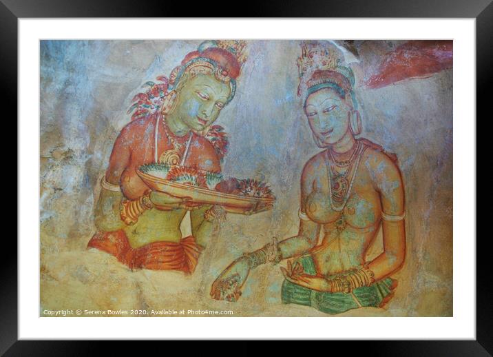 Cave Paintings Sigiriya  Framed Mounted Print by Serena Bowles