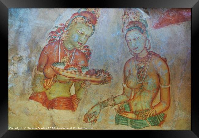 Cave Paintings Sigiriya  Framed Print by Serena Bowles