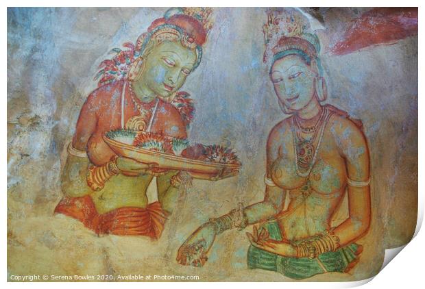 Cave Paintings Sigiriya  Print by Serena Bowles