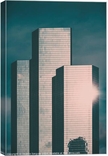 Glass Building Family in La Defense Canvas Print by Vicente Sargues