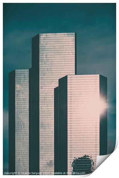 Glass Building Family in La Defense Print by Vicente Sargues