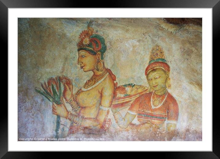 Cave Paintings Sigiriya Framed Mounted Print by Serena Bowles