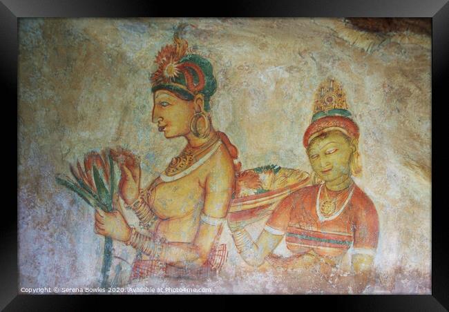 Cave Paintings Sigiriya Framed Print by Serena Bowles