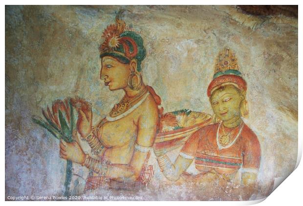 Cave Paintings Sigiriya Print by Serena Bowles