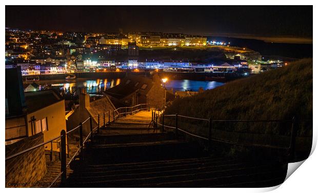 The Abbey Steps at Whitby, North Yorkshire, UK Print by Alan Kirkby