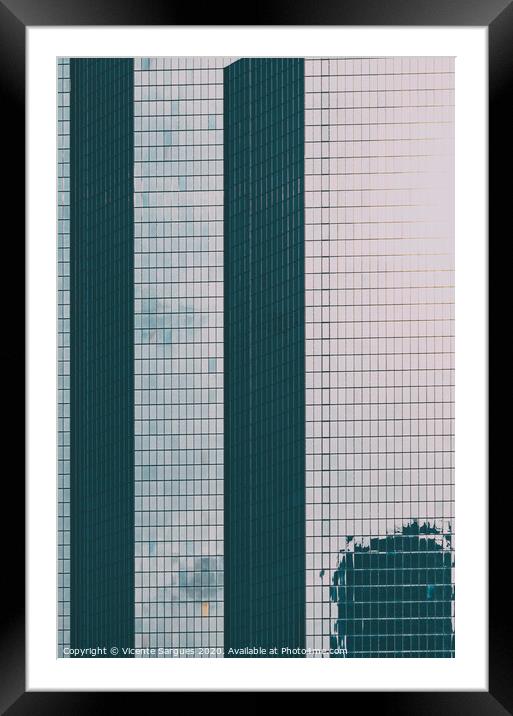 Glass skyscrapers facades Framed Mounted Print by Vicente Sargues