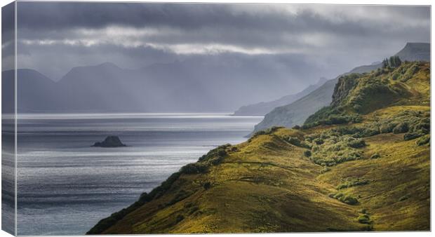 View over Rassay Canvas Print by Roger Daniel