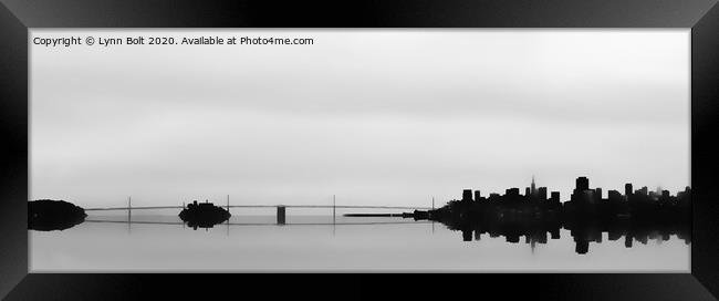 Silhouette of Bay Bridge San Francisco  Framed Print by Lynn Bolt
