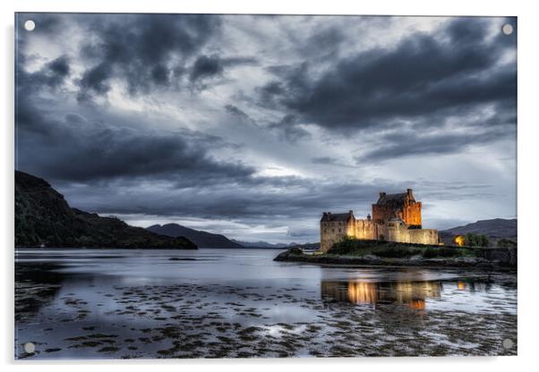 Evening at Eilean Donan Castle Acrylic by Roger Daniel