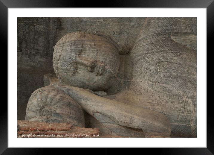 Reclining Buddha Statues, Polonnaruwa Framed Mounted Print by Serena Bowles
