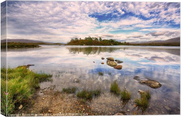 Serenity of Rannoch Moor Canvas Print by Les McLuckie