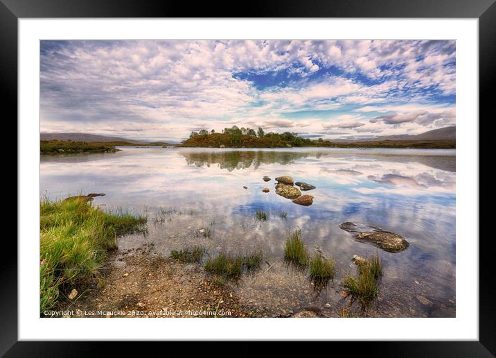 Serenity of Rannoch Moor Framed Mounted Print by Les McLuckie