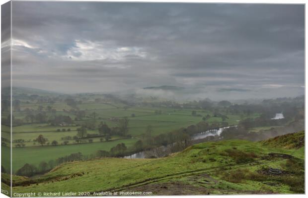 Fog Clearing over Middleton in Teesdale Canvas Print by Richard Laidler