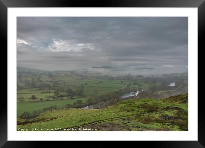 Fog Clearing over Middleton in Teesdale Framed Mounted Print by Richard Laidler