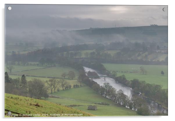 Fog Lifting from Mickleton, Teesdale Acrylic by Richard Laidler