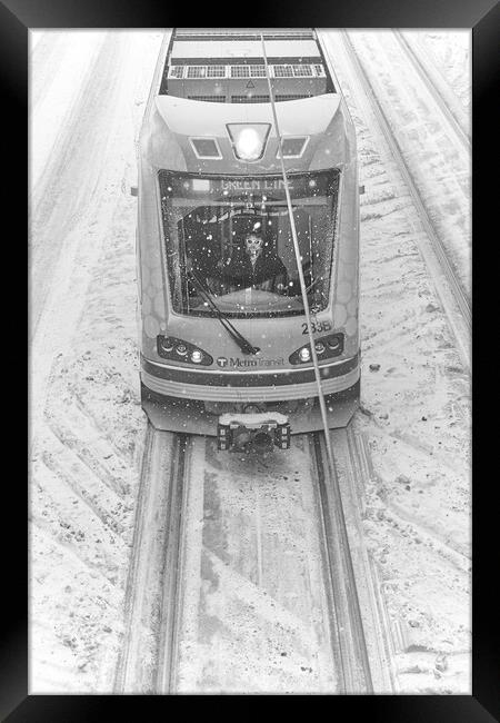 Minneapolis Snow Train Framed Print by Jim Hughes