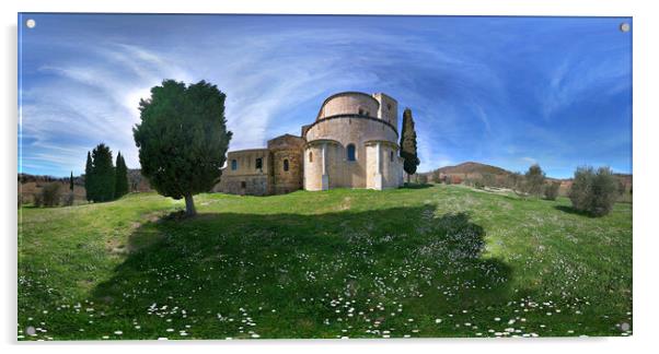 Abbey of Sant' Antimo in Montalcino, Italy  Acrylic by MIKE POBEGA