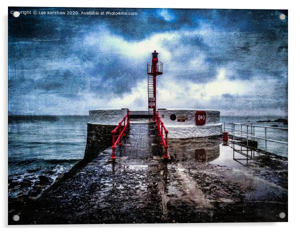 Looe's Banjo Pier Acrylic by Lee Kershaw