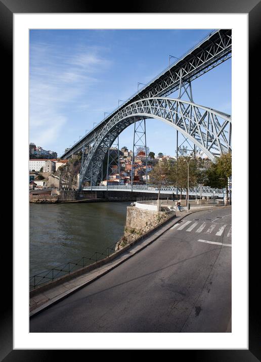 Dom Luis I Bridge On Douro River in Porto Framed Mounted Print by Artur Bogacki