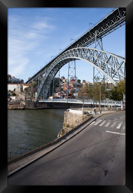 Dom Luis I Bridge On Douro River in Porto Framed Print by Artur Bogacki