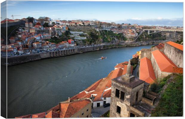 Porto and Vila Nova de Gaia Cityscape Canvas Print by Artur Bogacki
