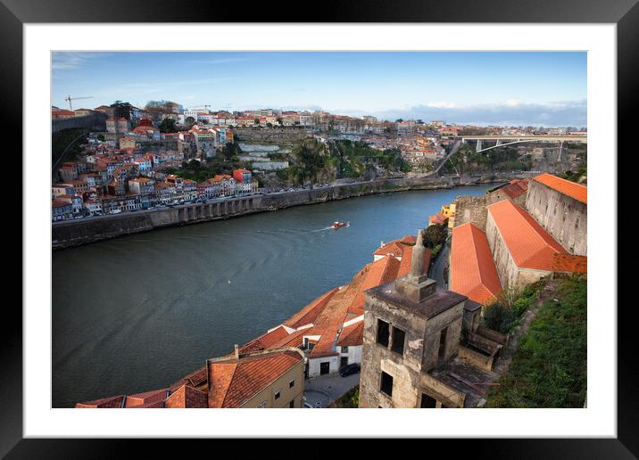 Porto and Vila Nova de Gaia Cityscape Framed Mounted Print by Artur Bogacki