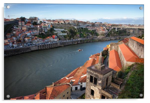 Porto and Vila Nova de Gaia Cityscape Acrylic by Artur Bogacki