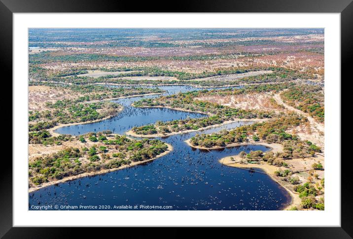 Flooded channels in the Okavango Delta Framed Mounted Print by Graham Prentice