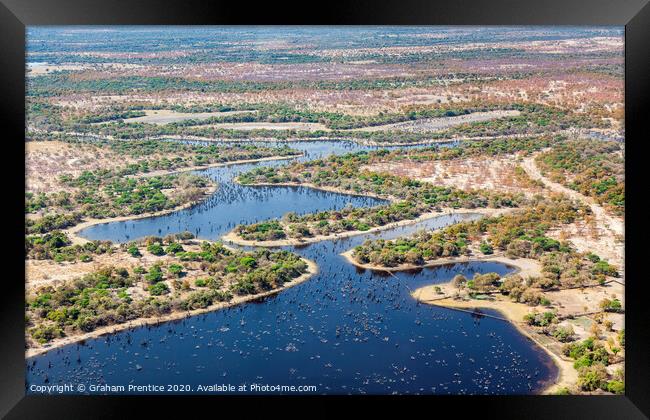 Flooded channels in the Okavango Delta Framed Print by Graham Prentice
