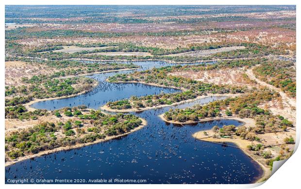Flooded channels in the Okavango Delta Print by Graham Prentice