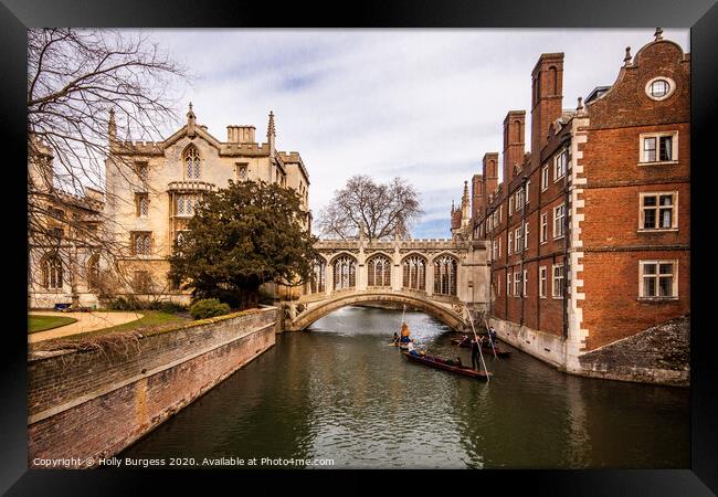 The Bridge of Sighs in Cambridge, England Framed Print by Holly Burgess