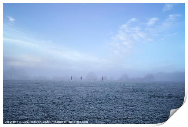 foggy field Print by Sara Melhuish