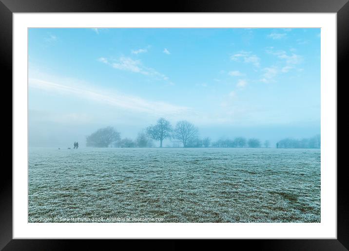 Frosty meadow Framed Mounted Print by Sara Melhuish