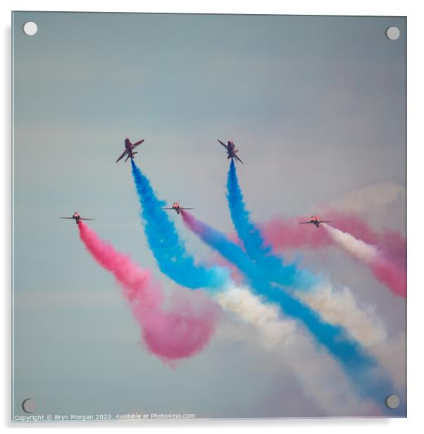 The Red Arrows, the Royal Air Force Aerobatic Team Acrylic by Bryn Morgan